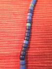 Vintage Blue Handmade Glass Trade Bead Necklace Euc