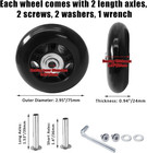 2 Pack 75mm X 24mm Luggage Replacement Wheels Suitcase Roller Repair Kit