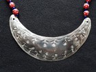 Hudson Bay Era Engraved Gorget  Sinew Strung Rare Beaded Necklace  Sb-0426 09186