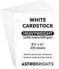 Premium  White Cardstock  8 5  X 11   110 Lb  Index  94 Brightness  235 Sheets -