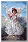 Little Girl Angel Wings In The Clouds Kids Art Sandra New Modern Postcard