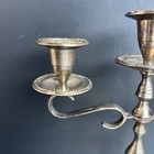 Vtg 3 Arm Curvy Silverplate Candelabra 10 5    X 9 5    Silver Candle Holder