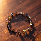 Handcrafted Antique Copper Bracelet  Czech Picasso Beads  Gem Cut Rondelle Beads
