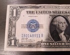 1928 B  1 Silver Certificate Funny Back Note  Blue Seal F-1602 Ib Block