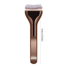 1pc Foundation Makeup Brush Soft Nylon Bristles Brown Handle Liquid Powders