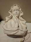 Vintage White Ceramic Praying Mary Madonna Nightlight Aladdin Giftware  6  Tall