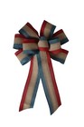 Patriotic Bow  Red Natural Blue Bow  Americana Wreath Bow  Wired  Several Sizes