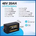48v 20ah E B ike Lifepo4 Bi-ke Battery Pack For 1000w El ec Tric Motor 30a Bms