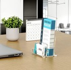 Niubee 2-pack Acrylic Brochure Holder  Clear Brochure Display Stand Wcard Holder