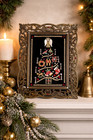 Handmade Jeweled Christmas Tree Framed Art Vintage Jewelry Black Velvet 7x5 5