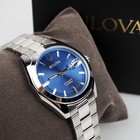 Bulova 96b436 Surveyor Blue Dial Stainless Steel Men s Automatic Watch 39mm