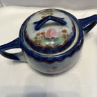 Nippon Cobalt Blue Sugar Bowl With Gold Trim With Creamer Hand Painted Set Of 2