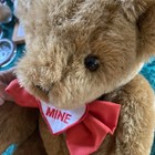 Large Vermont Teddy Bear Be Mine Tan Jointed Bow Plush Stuffed