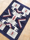 Vintage Storm Pattern Chief Blanket Revival Navajo Indian Rug - Mint  