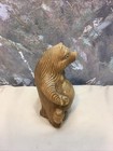 Vintage Hand Carved Cryptomeria Wooden Sculpture Tanuki Japanese Raccoon Dog da