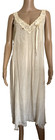 Antique Lingerie Peignoir Gown Sleepwear Lace Crochet Cream Silk Austrian S M