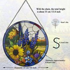 Sunflower Lavender Suncatcher Stained Glass Window Hanging  9 8   Hand-painte   