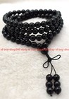 8mm 10mm Natural Black Agate Tibet Buddhist 108 Prayer Beads Mala Necklace