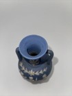 Vintage Blue Jasperware Vase 5 5   h