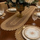 Beige Crochet Table Runner And 6 Placemats 7 Piece Cotton Dining Table Set