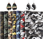 7 Pieces Camouflage Faux Leather Sheets camouflage Blue Pu Synthetic Leather She
