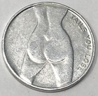 Vintage Nude Woman Heads I Win Or Tails You Lose Flip Coin Challenge Token    