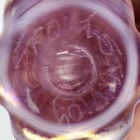 Vtg Trout Studios Pink Iridescent Pulled Feather Art Glass Perfume Bottle Signed