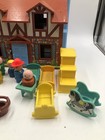 Vintage Fisher Price Little People Play Family House 952 Brown Tudor 80s 24 Pc