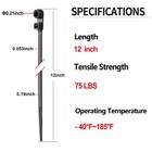 1000-pack 12  Black Nylon Zip Ties With Screw Hole 70lb Heavy Duty Cable Straps