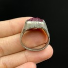 Ancient Roman Bronze Ring With Intaglio Stone Insert