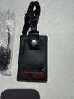 Tumi Luggage Tag Black With Red Logo Leather   Combination Lock Matching