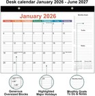 2026 Desk Calendar - 18 Months Calendar From January 2026 To June 2027  Desk Cal