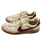 Nike Bruin Leather 1983 White Red Us7 Made In Taiwan Vintage Sneakers