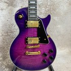 Purple Flame Maple Top Lp Electric Guitar Gold Parts Fast U s  Shipping 