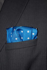 Royal Silk Polka Dot Pocket Square - 17  Handkerchief - 12mm Silk Twill - Royal