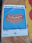 1980s Russ Berrie Hot Dog Soft Sculpture Decor Hand Wall Art Sign Pop Art Nos