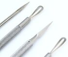 New 4 Pcs Premium Beauty Instrument Kit Blackhead Comedone Pimple Ache Extractor