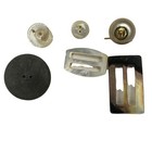 6 Vintage Mother Of Pearl Shell Buttons Buckles Sewing Notions
