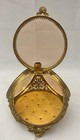 Antique France Gold Ormolu Filigree Glass Jewelry Casket Trinket Box Lg 7  X 7  