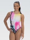 Gk Elite Gymnastics Leotard Eiffel Impressions Flip Side Multi-color Size Cs