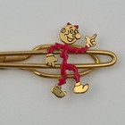 M r  Vintage Enamel Reddy Kilowatt Gold Tone Tie Bar 2in