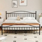     metal Bed Frame Platform Bed With Curved Design Headboard Twin full queen king