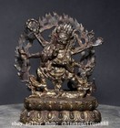 7 8  Old Tibet Buddhism Bronze 6 Arms Mahakala Wrathful Deity Buddha Statue