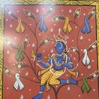 Vintage Pattachitra Painting Of Hindu Lord Krishna And The Gopis Milkmaids 19x10