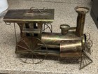 Vintage Decorative Copper Metal Steam Locomotive Model Train Engine 10x8   