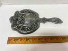 Antique Art Nouveau Lady   Heart Silver Plate Repousse Hand Mirror Vanity Mirror