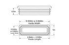 1  X 3  Rectangular Tubing Plug Ldpe Snap-in End Caps Insert Steel Tube Insert
