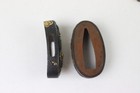 Three Pcs Meiji   Edo Goto School Shakudo Fuchi Kashira Sword Fittings Hcv26  14