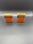 Vintage Tone   s Spice Tins Lot Of 8 Orange Black Tone Bros Iowa