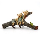 Miniature Fairy Garden Pixies Napping On Tree Log Statue - Terrarium Decor  Smal
